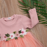 Pudcoco Cute Kids Baby Girls Outfits Long Sleeve Floral Princess Dress Pageant Casual Fashion Baby Girls Tulle Dress