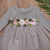 Pudcoco Cute Kids Baby Girls Outfits Long Sleeve Floral Princess Dress Pageant Casual Fashion Baby Girls Tulle Dress