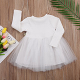 Pudcoco Cute Kids Baby Girls Outfits Long Sleeve Floral Princess Dress Pageant Casual Fashion Baby Girls Tulle Dress