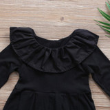 Pudcoco Children Baby Romper Clothes Newborn Infant Baby Boy Girl Black Solid Romper Jumpsuit Baby Sleepsuit Outfits