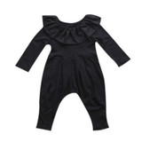 Pudcoco Children Baby Romper Clothes Newborn Infant Baby Boy Girl Black Solid Romper Jumpsuit Baby Sleepsuit Outfits