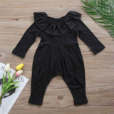 Pudcoco Children Baby Romper Clothes Newborn Infant Baby Boy Girl Black Solid Romper Jumpsuit Baby Sleepsuit Outfits