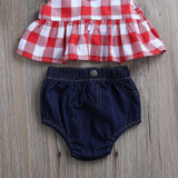 Pudcoco 2017 Summer Infant Kids Baby Girls Outfit Sleeveless Tops+Jeans Shorts+Headband Kids Outfits 0-3Y