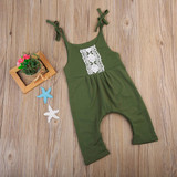 Pudcoco 2017 Baby Girl Clothes Cute Lace Green Romper Newborn Baby Girl Romper Cotton Jumpsuit Summer Clothing 0-24M