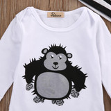 Pudcoco 2017 Autumn New baby boy clothing set fashion cotton long-sleeved romper+ pants+hat 3pcs newborn baby boy clothes set