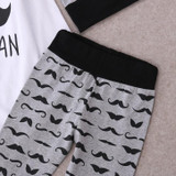 Baby Boy Clothes Little Man Romper Long Pants Legging Playsuit Outfit Set 3pcs Newborn Infant Baby Boys Tops Letter