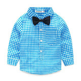 Baby Boy Clothes 2016 Spring New Brand Gentleman Plaid Clothing Suit For Newborn Baby Bow Tie Shirt + Suspender Trousers