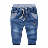Baby Boy Cartoon Soldier Pants Boys Long Casual Trousers Children Washed Denim Jeans Children Clothing Girls Pattern Trousers