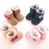 Baby Booties Baby Boots First Walkers Female Baby Soft Bottom Non-slip Shoes Plus Velvet Winter Boots Shoes 0-1 Years WMC903LL