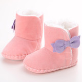 Baby Booties Baby Boots First Walkers Female Baby Soft Bottom Non-slip Shoes Plus Velvet Winter Boots Shoes 0-1 Years WMC903LL