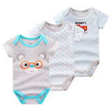 Baby Bodysuits Clothes 3ps/lot Summer Cartoon 100% Cotton Newborn Boy Girl Short Sleeves Body Infant Jumpsuit Clothing Set B-01