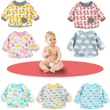Baby Bibs Cartoon Waterproof Long Sleeve Baby Apron Saliva Towels Infant Cotton Burping Cloth for Children's Feeding Accessories
