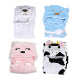 Baby Bath Towel Lovely Animal Flannel Cartoon Kid's Hooded Bath Towels Soft children's towel Animal Shape Hooded Bath Towel