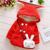 Baby Autumn Winter Waistcoat Children's Rabbit ears Fur Girls Artificial fur Coat Kids Faux Fur Fabric Clothes Fur coat boy girl