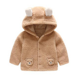 Baby Autumn Winter Cotton Padded Coat Children Hooded Cartoon Bear Warm Jacket Kids Boys Girls Cute Outerwear with Pocket