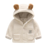 Baby Autumn Winter Cotton Padded Coat Children Hooded Cartoon Bear Warm Jacket Kids Boys Girls Cute Outerwear with Pocket