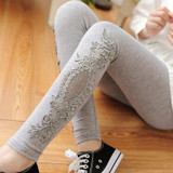 Babbytoro XS- 7XL leggings Women cotton lace decoration leggings 2017 leggins plus size long leggings plus size leg pants