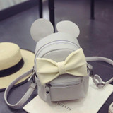 B52 2017 New Female Bag PU Leather Women Bags Cute Animals Ears Bow Backpacks Lovely Bowknot College Sweet Girl Mini Backpack