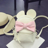 B52 2017 New Female Bag PU Leather Women Bags Cute Animals Ears Bow Backpacks Lovely Bowknot College Sweet Girl Mini Backpack