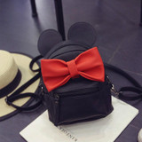B52 2017 New Female Bag PU Leather Women Bags Cute Animals Ears Bow Backpacks Lovely Bowknot College Sweet Girl Mini Backpack