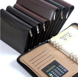 b5 a5 a6 leather zipper business conference travel day notebook agenda planner daily menos organizer handbag ring binderW041