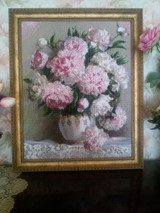 b042 DIY Diamond Painting,5d,Diamond Embroidery Flowers,Diamond Painting Pink Peonies