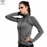 B.BANG Women Quick Dry Sport Jackets Long-sleeved Sweatshirt for Woman Clothes for Running Fitness Sport Zipper Fleece Outerwear