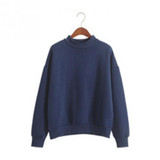 Autumn Winter Women New Hot Selling Long Sleeve Pure Color Hoodie Sweatshirt Casual Korean Style Pullover Women's Tops