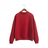 Autumn Winter Women New Hot Selling Long Sleeve Pure Color Hoodie Sweatshirt Casual Korean Style Pullover Women's Tops