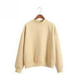 Autumn Winter Women New Hot Selling Long Sleeve Pure Color Hoodie Sweatshirt Casual Korean Style Pullover Women's Tops