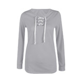 Autumn Pullover Sweatshirt Fashion Bandage Hoodies Women Casual Loose