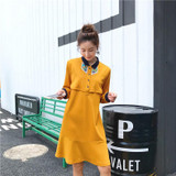 Autumn Pregnancy Nursing Dress for Pregnancy Woman Party Maternity Breastfeeding Clothes Elegant Office Lady Vestidos Y680