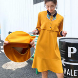 Autumn Pregnancy Nursing Dress for Pregnancy Woman Party Maternity Breastfeeding Clothes Elegant Office Lady Vestidos Y680