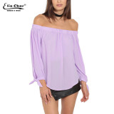 Autumn Off Shoulder Women Blouses Slash Neck 2016 Tops Plus Size Casual Cotton Chic Elegant Lady Shirts Elia Cher Brand Blusas