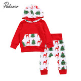Autumn Newborn Baby Boys Girls Outfits Sweatshirt Hoodie + Pants 2Pcs Warm Outfits Set Clothes