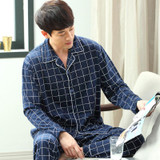 Autumn Men Pajama Sets Breathable Cotton Long-Sleeve Male Pyjamas Sleepwear Plus Size L-3XL Pajamas Soft Homewear