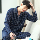 Autumn Men Pajama Sets Breathable Cotton Long-Sleeve Male Pyjamas Sleepwear Plus Size L-3XL Pajamas Soft Homewear