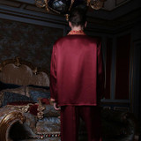 Autumn Men and Women lovers Silk Pajamas Sleepwears Long-sleeve 5A 100% Mulberry Silk Pajama Sets Free Shipping