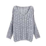 Autumn Long Loose Sweaters V-Neck Hedging Thin Solid Thin Sweater Female Jumper Knitted Fashion Women Clothes Pullover Oversize