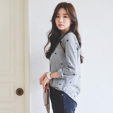 Autumn Leaves Embroidery Long Sleeve Women Blouses And Shirts Female Ladies Casual Shirt Tops Striped Plus Size Blusas Blouse