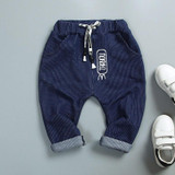 Autumn Kids Boys Male Full Length Trousers Striped Letter Baby Infants Bebe Clothing Casual Long Pants Pantalones S5524