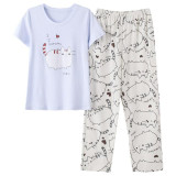 Autumn Hot Sale Casual Pyjamas Sets Sleepwear Women Cotton Cartoon Printing Cute Pajamas O-Neck Short Sleeve Nightwear Homewear Autumn Hot Sale Casual Pyjamas Sets Sleepwear Women Cotton Cartoon Printing Cute Pajamas O-Neck Short Sleeve Nightwear Homewear