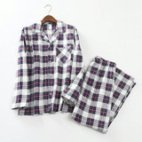 Pure 100% cotton plaid pajamas sets Men long-sleeve plus size casual husband Pyjamas sleepwear men Autumn and winter homewear