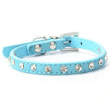 Puppy Dogs Collar Bell Rhinestone PU Leather Cat  Pet Dog Supply Collars Pet Neck Strap Collar