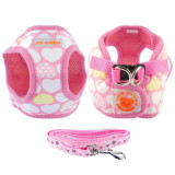 Puppy Dog Harness and Walking Leads Set Strip Style 4 Sizes 6 Colors