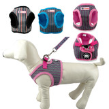 Puppy Dog Harness and Walking Leads Set Strip Style 4 Sizes 6 Colors