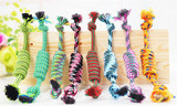 Puppy Dog Pet Toy Cotton Braided Bone Rope Chew Knot Random Color New