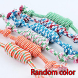 Puppy Dog Pet Toy Cotton Braided Bone Rope Chew Knot Random Color New