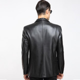 PUNKOOL Genuine Leather Jacket Men New Hot Sheepskin Slim Suit Collar Leather Jacket Men Motorcycle 2016 Casual Leather Jacket