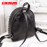 Punk women bag backpack Women 's Backpack Shoulder Bag Leather bag Sheepskin bag Rivets decoration Fashion Young Women Backpack